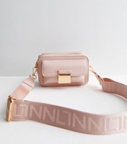 New Look Pale Pink Logo Strap Cross Body Bag